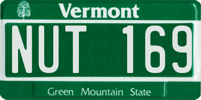 VT license plate NUT169