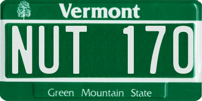 VT license plate NUT170