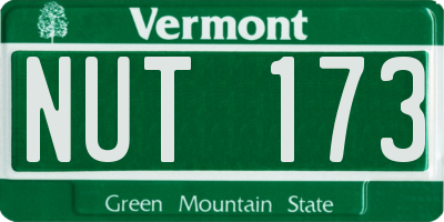 VT license plate NUT173
