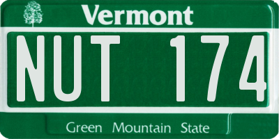 VT license plate NUT174
