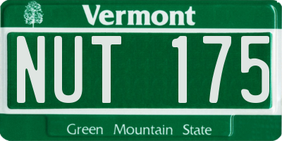 VT license plate NUT175