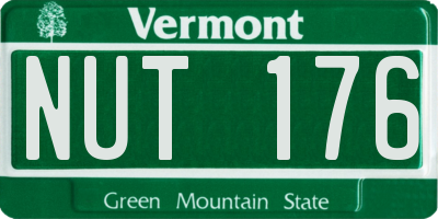 VT license plate NUT176