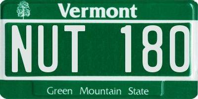 VT license plate NUT180