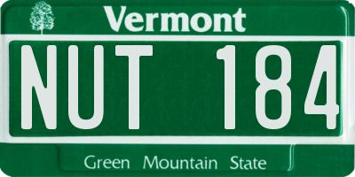 VT license plate NUT184