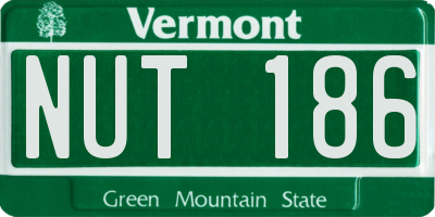 VT license plate NUT186