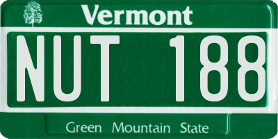 VT license plate NUT188