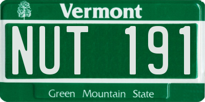 VT license plate NUT191