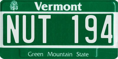 VT license plate NUT194