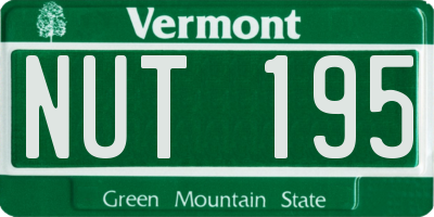 VT license plate NUT195