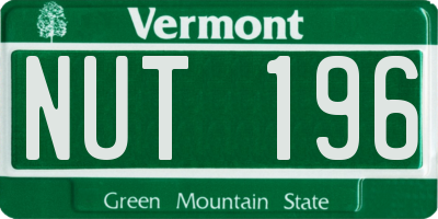 VT license plate NUT196