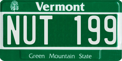 VT license plate NUT199