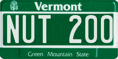 VT license plate NUT200