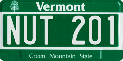VT license plate NUT201