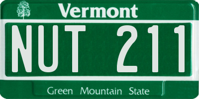 VT license plate NUT211