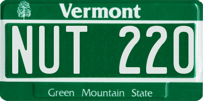 VT license plate NUT220