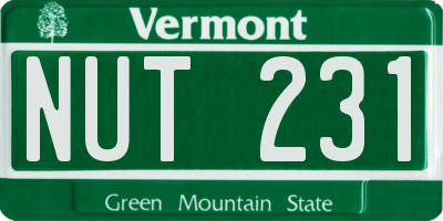 VT license plate NUT231