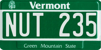 VT license plate NUT235