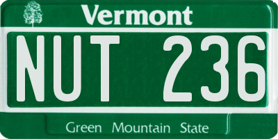 VT license plate NUT236