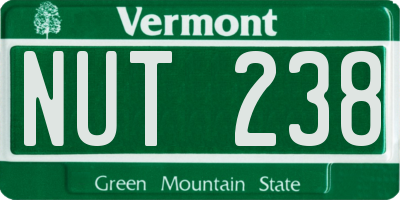 VT license plate NUT238