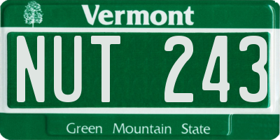 VT license plate NUT243