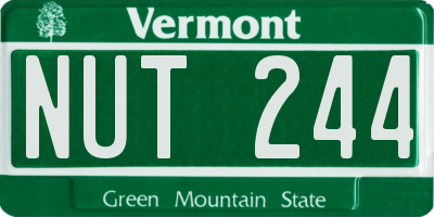 VT license plate NUT244