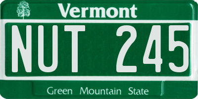 VT license plate NUT245