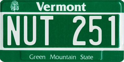 VT license plate NUT251