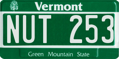 VT license plate NUT253