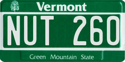 VT license plate NUT260