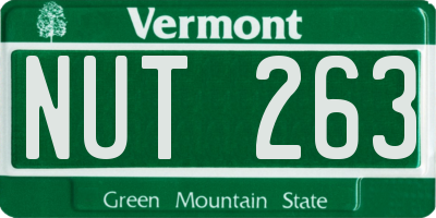 VT license plate NUT263