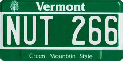 VT license plate NUT266