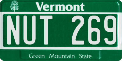 VT license plate NUT269
