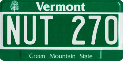 VT license plate NUT270