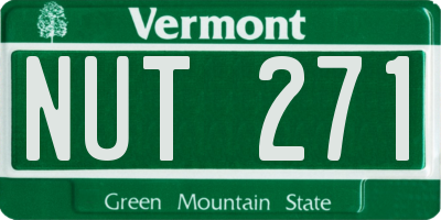 VT license plate NUT271
