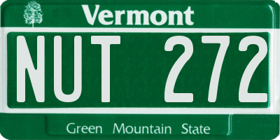 VT license plate NUT272