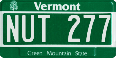 VT license plate NUT277