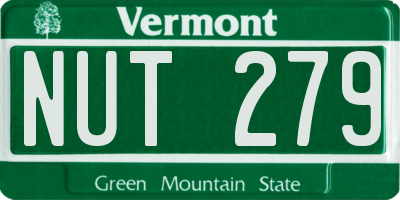 VT license plate NUT279
