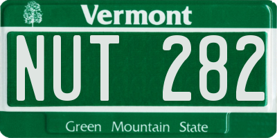 VT license plate NUT282