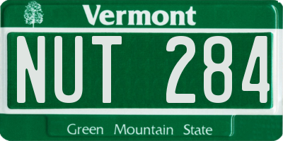 VT license plate NUT284