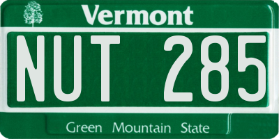 VT license plate NUT285