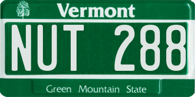 VT license plate NUT288