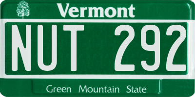 VT license plate NUT292