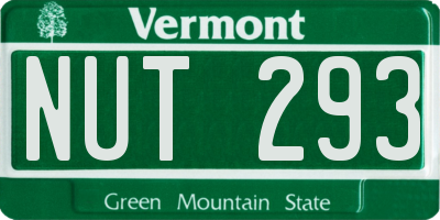 VT license plate NUT293
