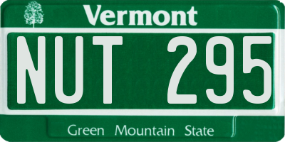 VT license plate NUT295