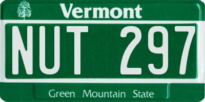 VT license plate NUT297
