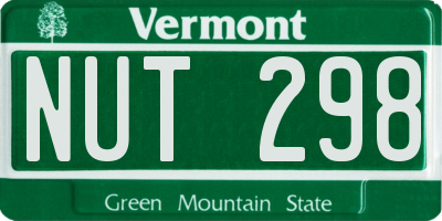 VT license plate NUT298