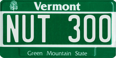 VT license plate NUT300