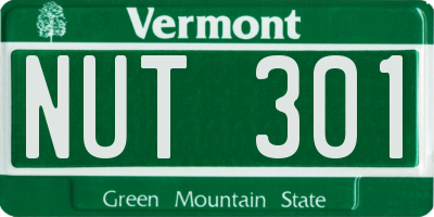 VT license plate NUT301