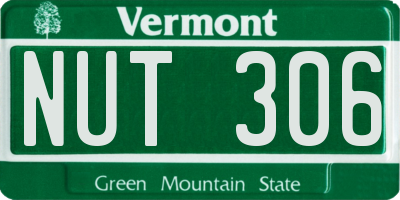 VT license plate NUT306