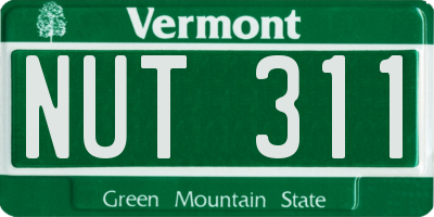 VT license plate NUT311